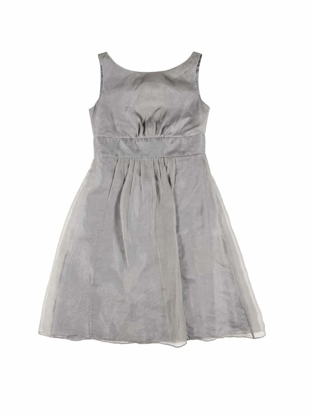 Melissa Sweet Girls Silver Organza Party Dress with Rosette Back Size 12